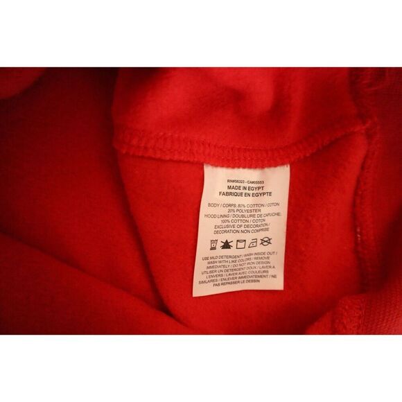 Nike FJ1635-657 Men's Sz S Red/White Sportswear Club Monogram Pullover Hoodie - Picture 5 of 10